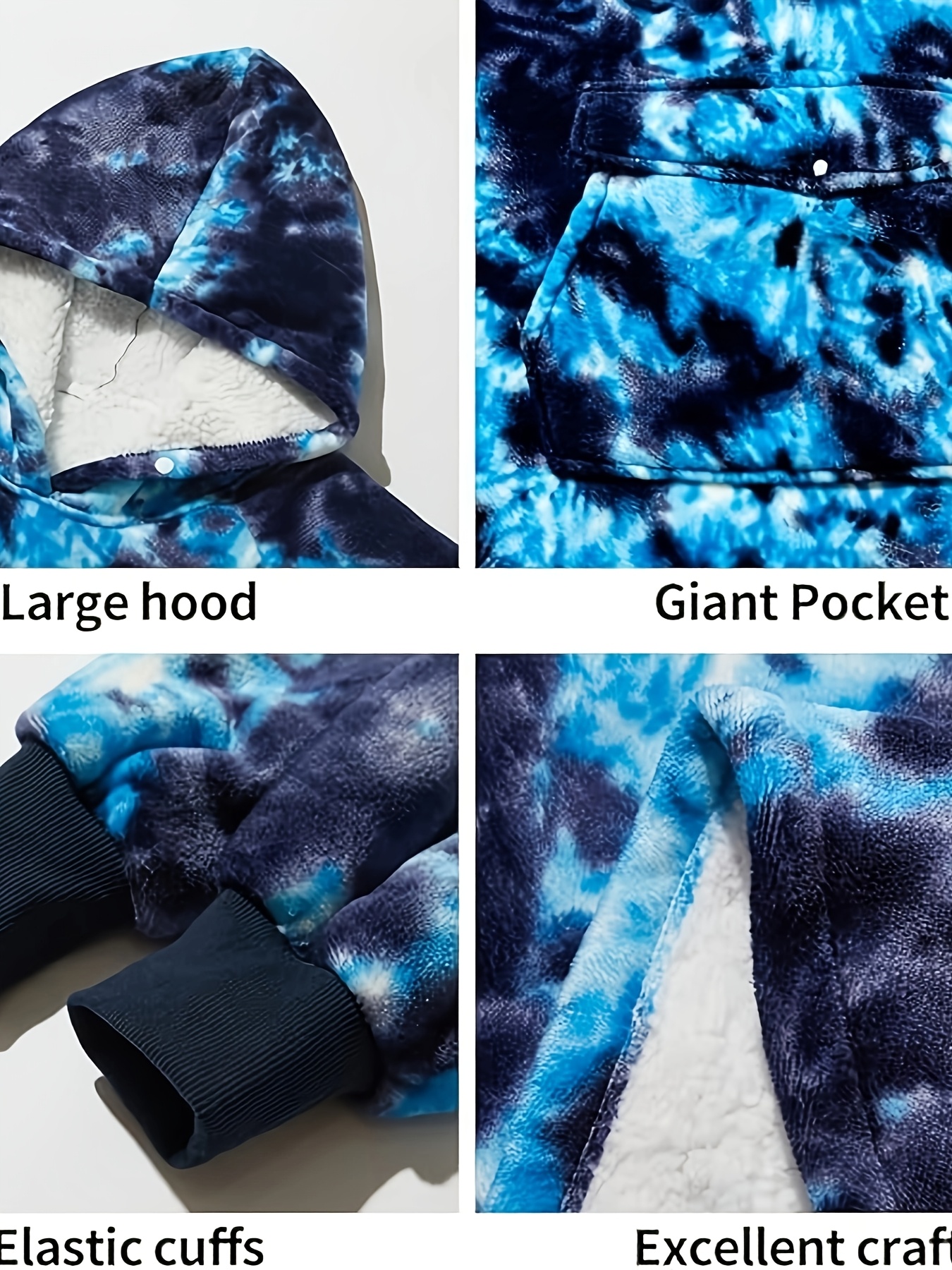 cozy oversized sherpa fleece hoodie blanket tie dye wearable blanket with warm shawl wrap for women and birthday gift non stretch knit fabric hand washable details 1