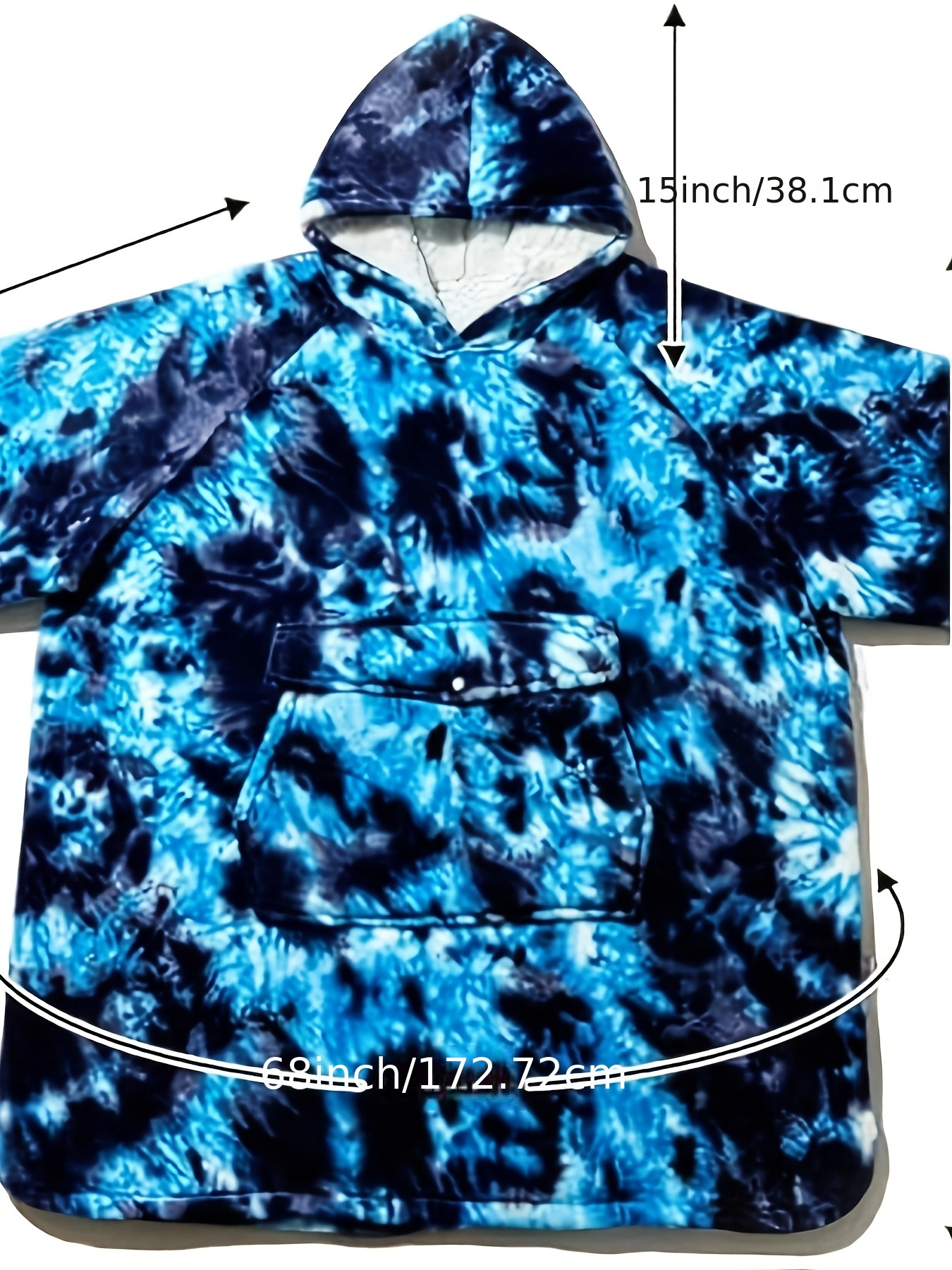 cozy oversized sherpa fleece hoodie blanket tie dye wearable blanket with warm shawl wrap for women and birthday gift non stretch knit fabric hand washable details 2