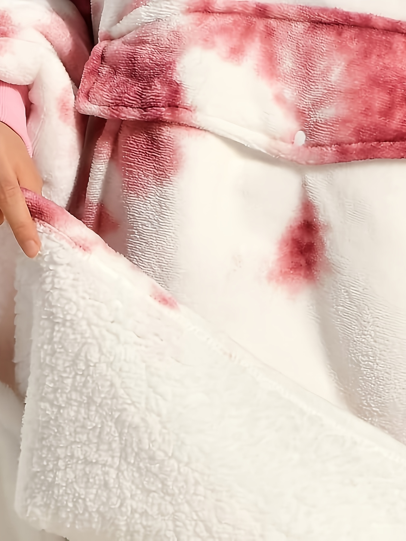 cozy oversized sherpa fleece hoodie blanket tie dye wearable blanket with warm shawl wrap for women and birthday gift non stretch knit fabric hand washable details 7
