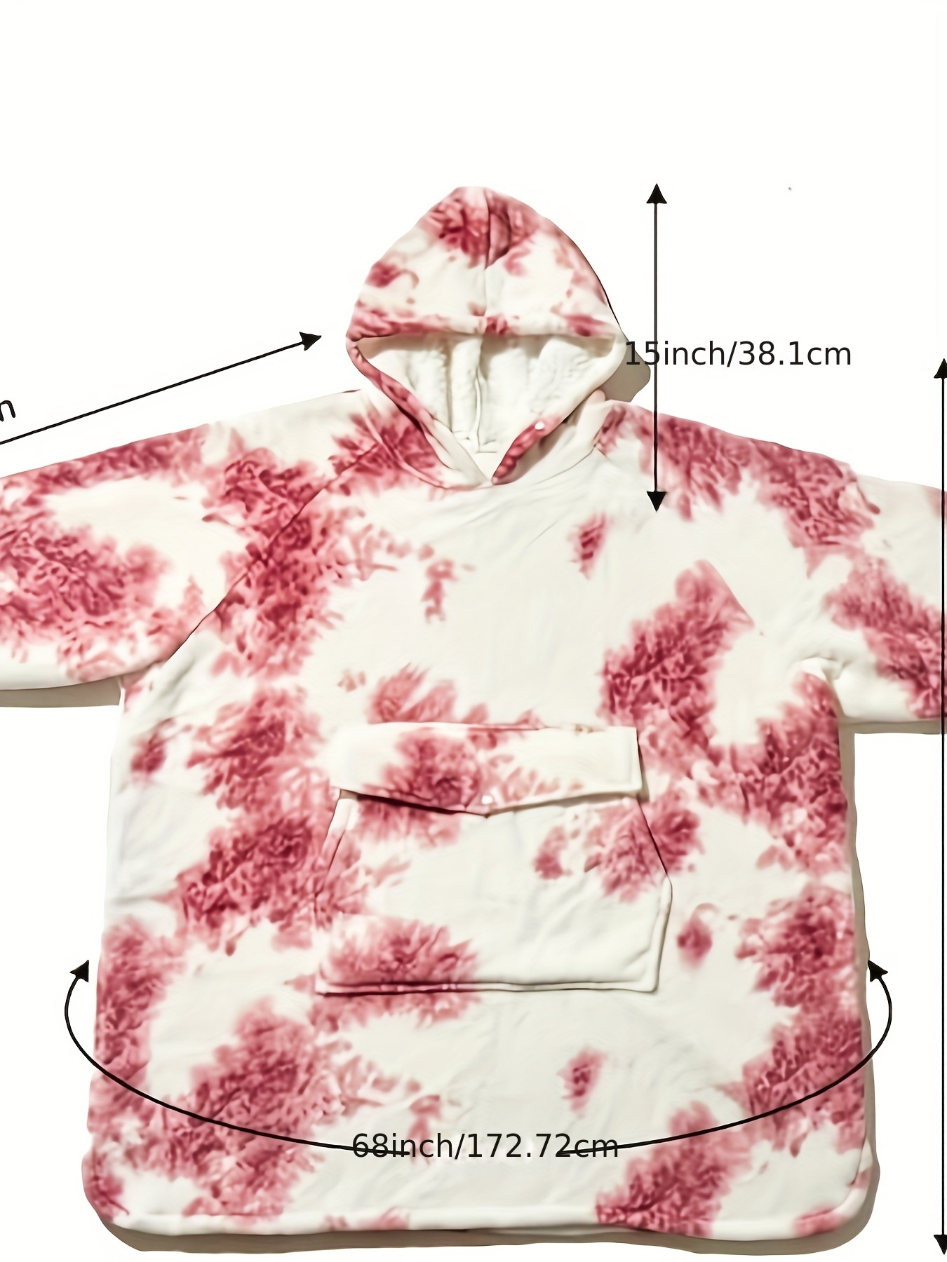 cozy oversized sherpa fleece hoodie blanket tie dye wearable blanket with warm shawl wrap for women and birthday gift non stretch knit fabric hand washable details 8
