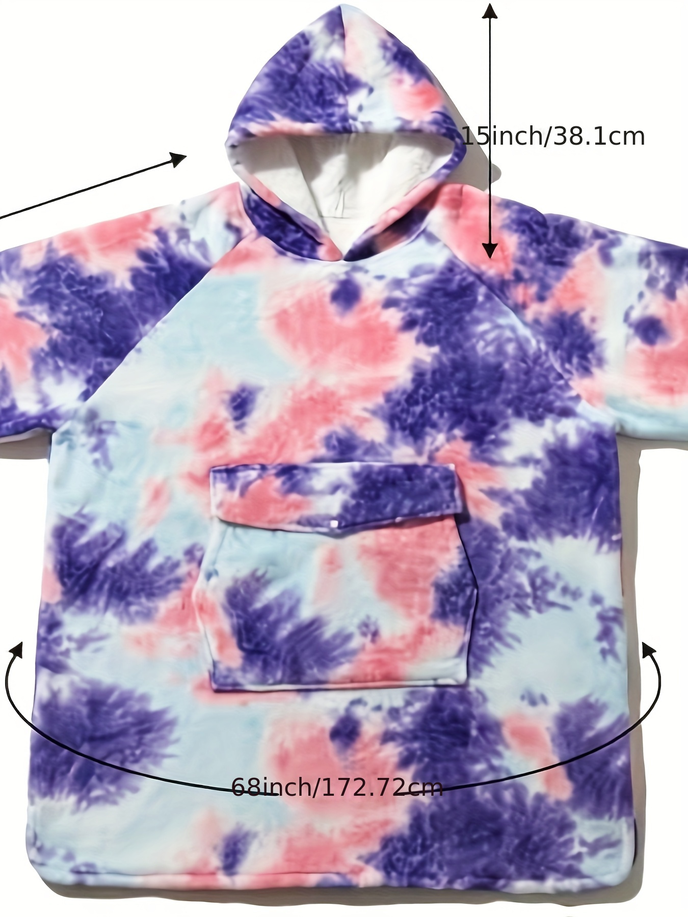 cozy oversized sherpa fleece hoodie blanket tie dye wearable blanket with warm shawl wrap for women and birthday gift non stretch knit fabric hand washable details 9