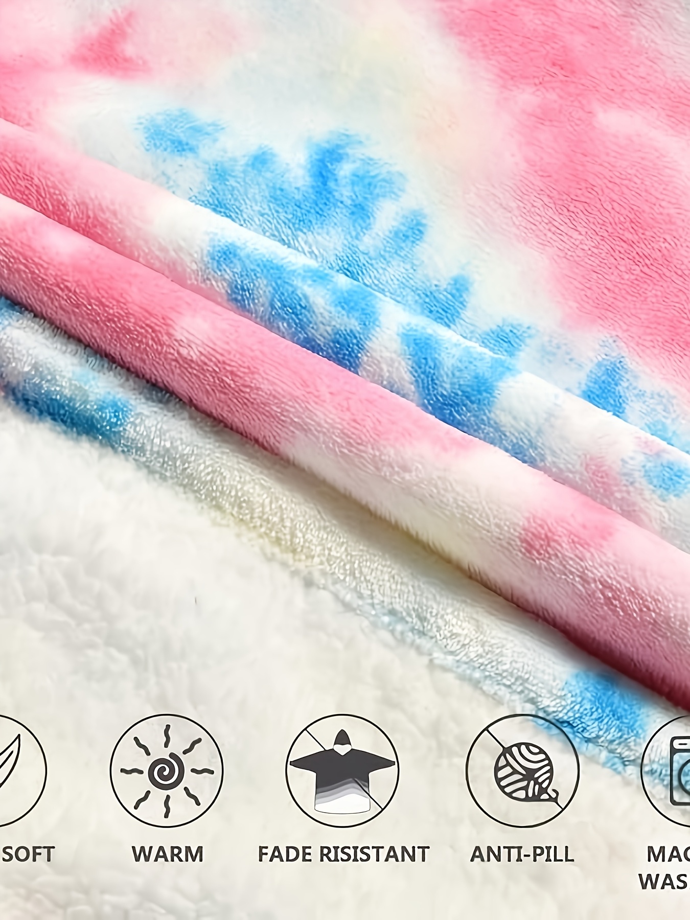 cozy oversized sherpa fleece hoodie blanket tie dye wearable blanket with warm shawl wrap for women and birthday gift non stretch knit fabric hand washable details 16