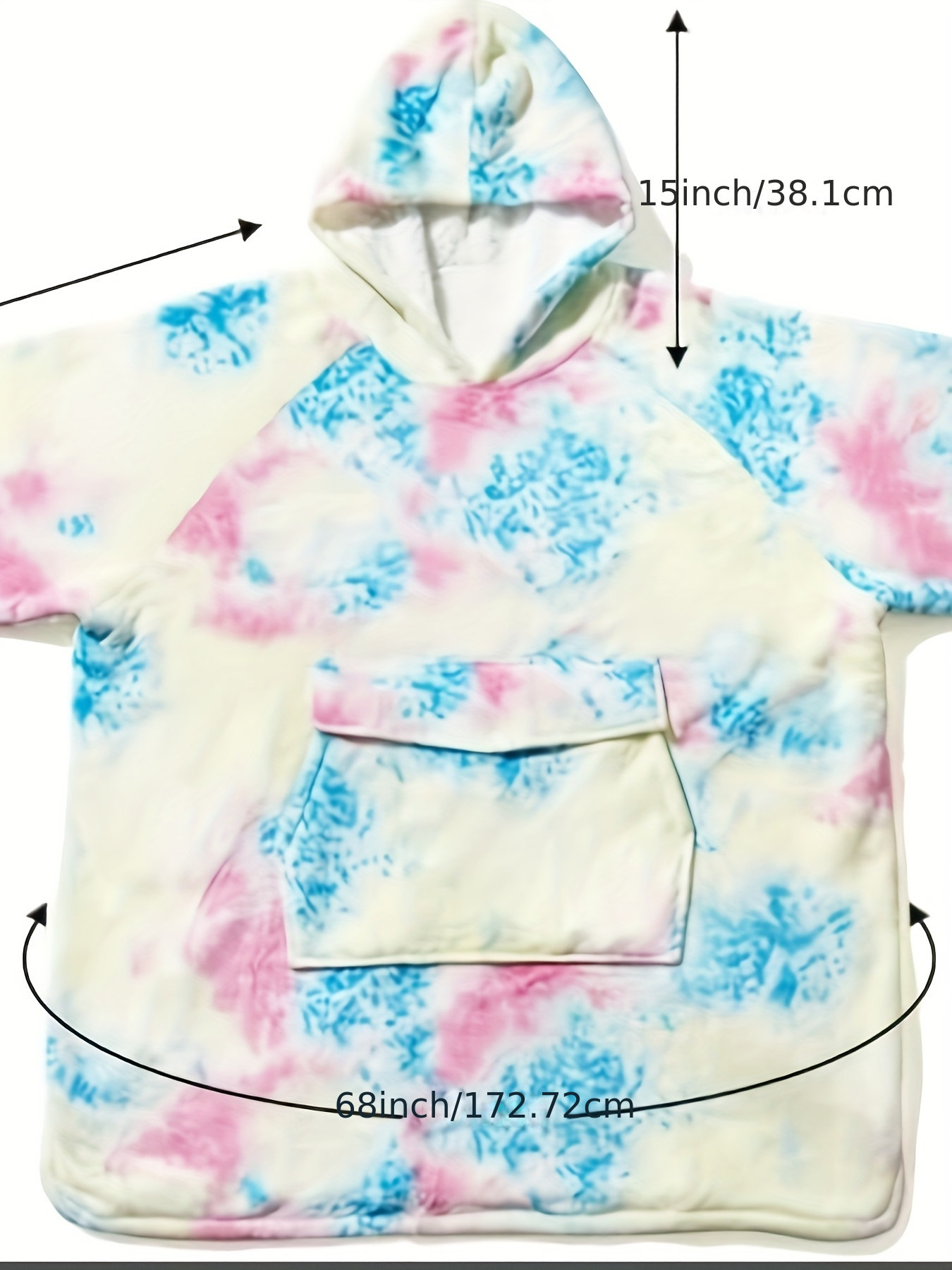 cozy oversized sherpa fleece hoodie blanket tie dye wearable blanket with warm shawl wrap for women and birthday gift non stretch knit fabric hand washable details 19