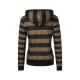 Women's Casual Striped Hoodie with Kangaroo Pocket - Long Sleeve, Round Neck Pullover, Machine Washable - Available in S/M/L/XL/XXL