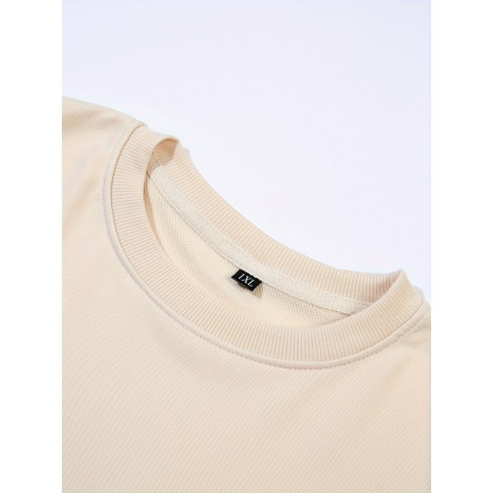 Plus Size Letter Print Sweatshirt, Crew Neck Casual Sweatshirt For Fall & Spring, Women's Plus Size Clothing